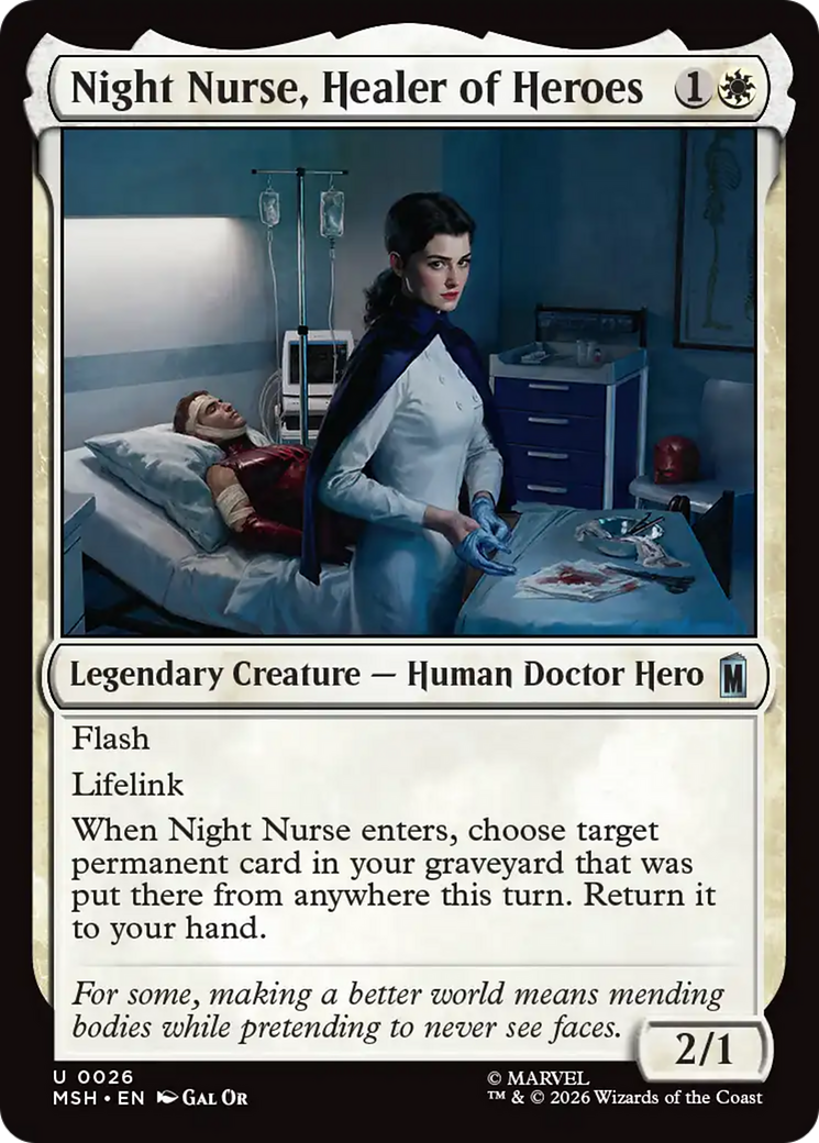 Night Nurse, Healer of Heroes - Uncommon Legendary Creature — Human Doctor Hero card from Marvel Super Heroes