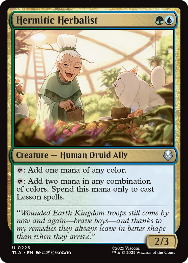 Hermitic Herbalist - Uncommon Creature — Human Druid Ally card from Avatar: The Last Airbender