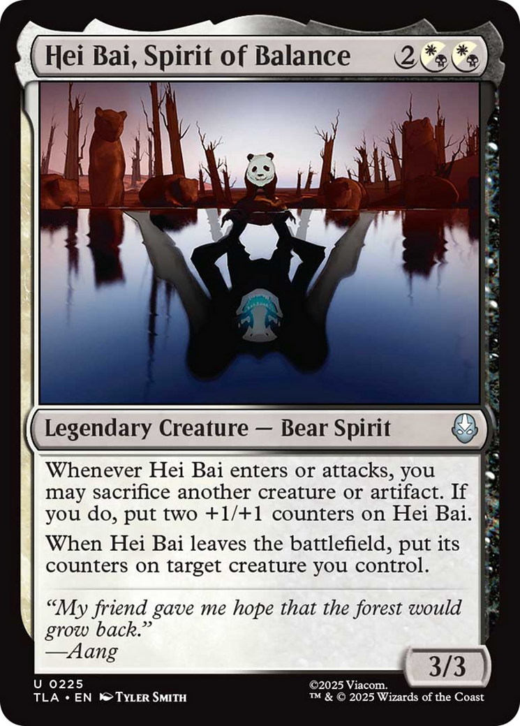 Hei Bai, Spirit of Balance - Uncommon Legendary Creature — Bear Spirit card from Avatar: The Last Airbender