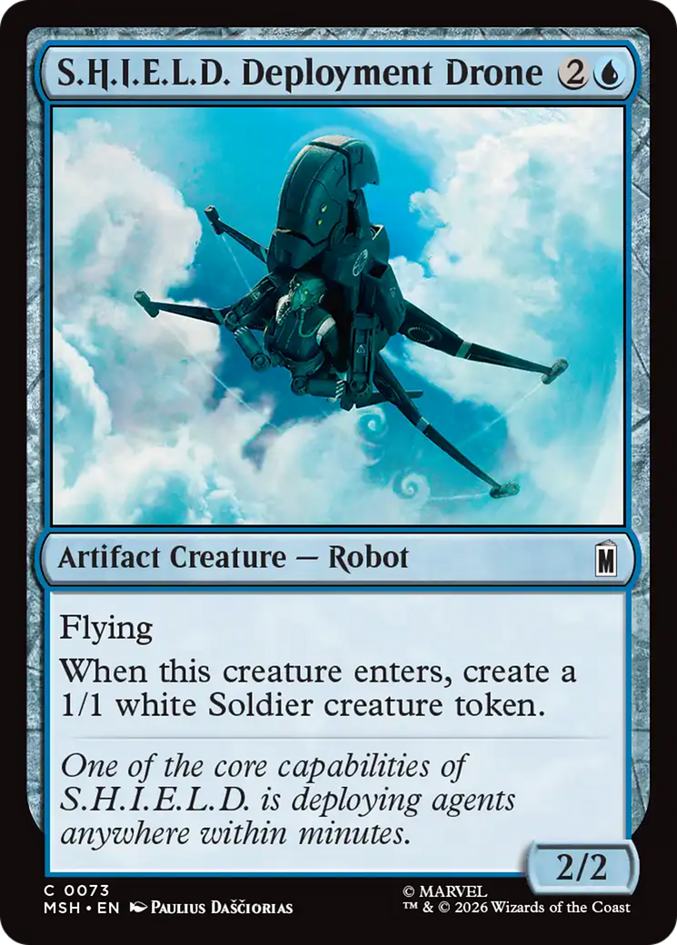 S.H.I.E.L.D. Deployment Drone - Common Artifact Creature — Robot card from Marvel Super Heroes