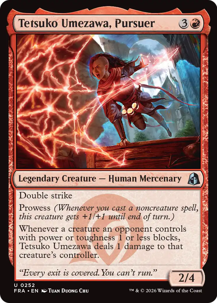 Tetsuko Umezawa, Pursuer - Uncommon Legendary Creature — Human Mercenary card from Reality Fracture
