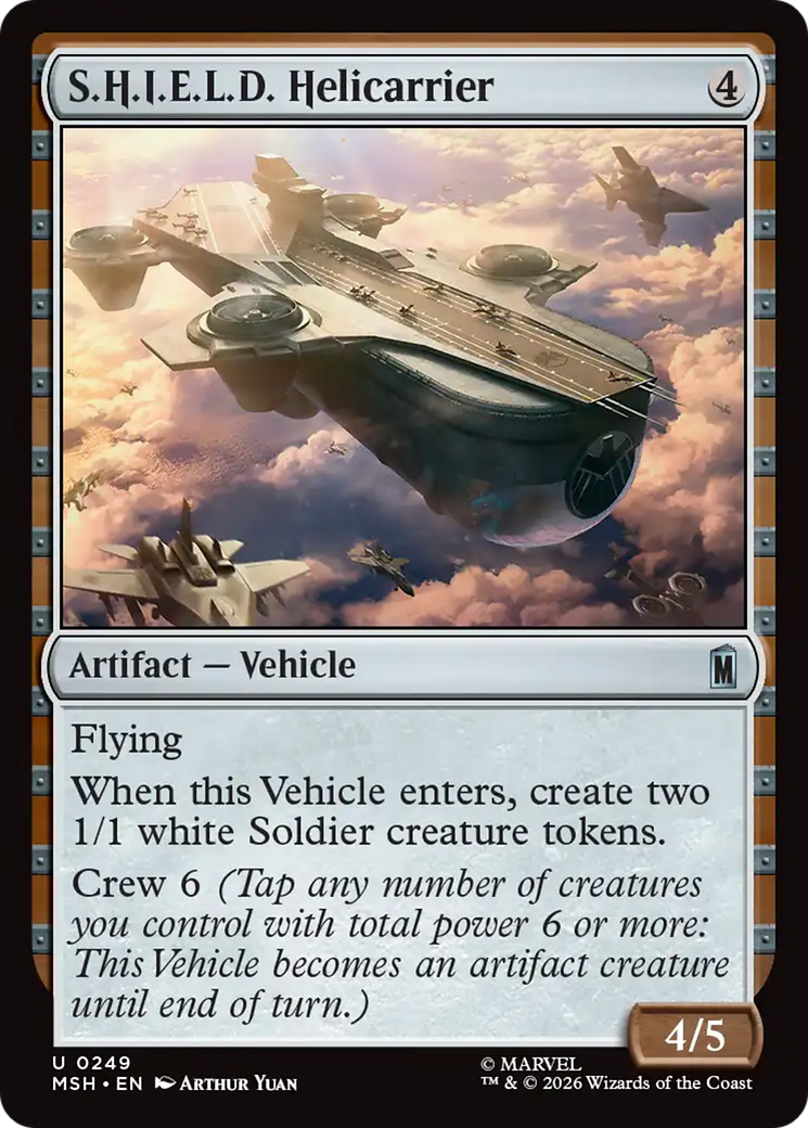 S.H.I.E.L.D. Helicarrier - Uncommon Artifact — Vehicle card from Marvel Super Heroes