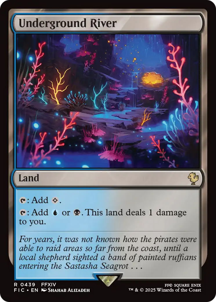 Underground River - Rare Land card from Final Fantasy Commander