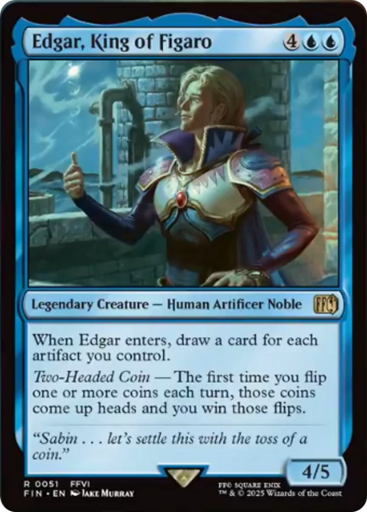 Edgar, King of Figaro - Rare Legendary Creature — Human Artificer Noble card from Final Fantasy