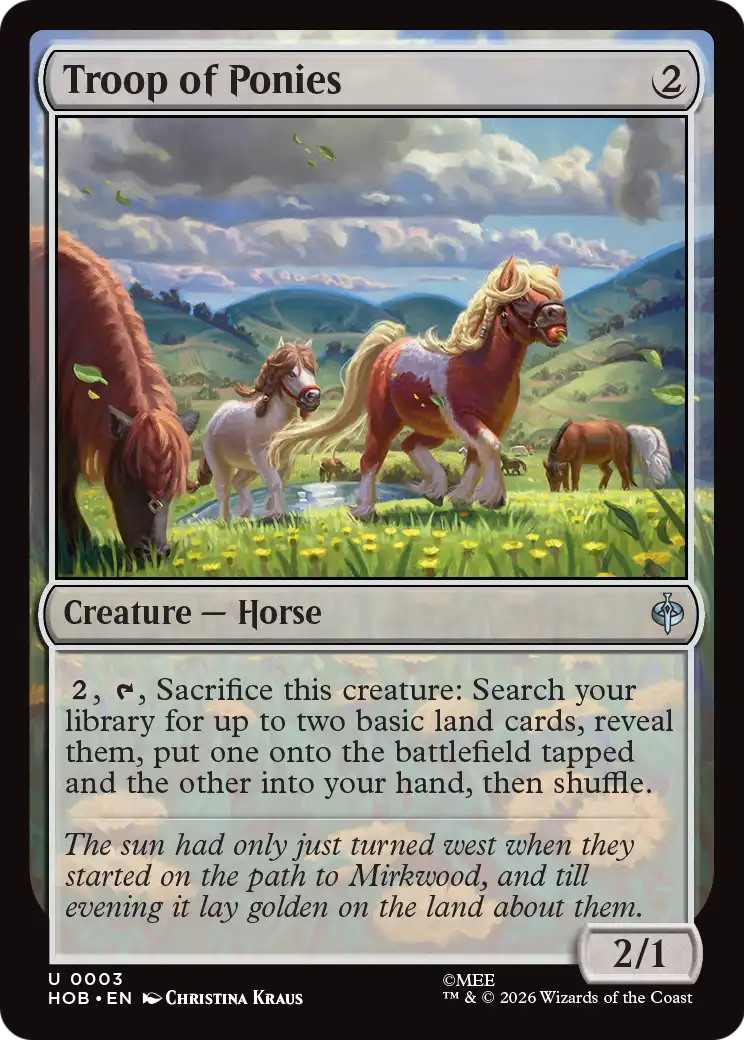 Troop of Ponies - Uncommon Creature — Horse card from The Hobbit