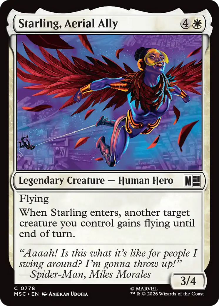 Starling, Aerial Ally - Common Legendary Creature — Human Hero card from Marvel Super Heroes Commander