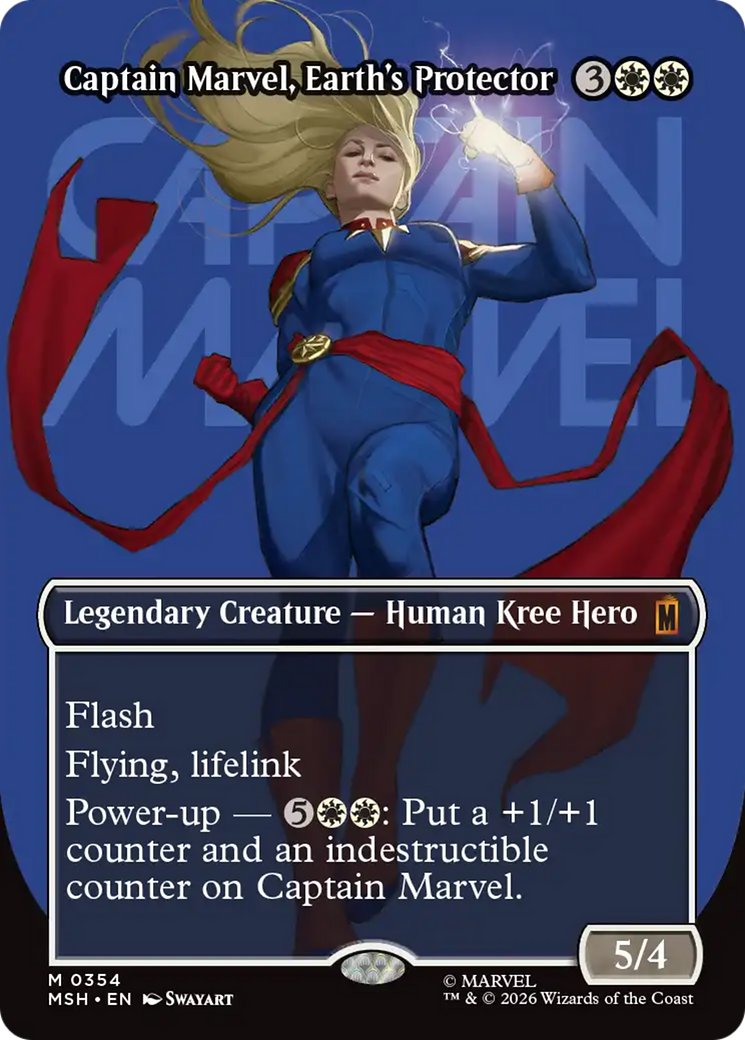 Captain Marvel, Earth's Protector - Mythic Legendary Creature — Human Kree Hero card from Marvel Super Heroes