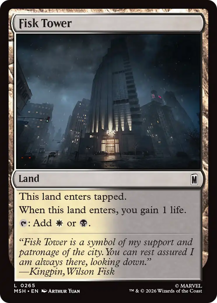 Fisk Tower - Common Land card from Marvel Super Heroes