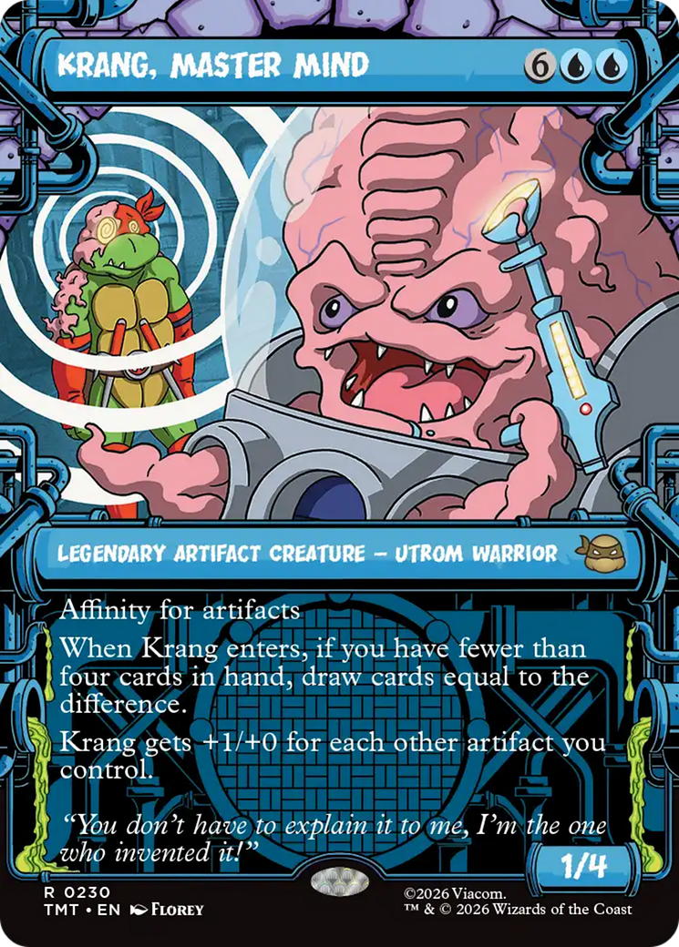 Krang, Master Mind - Rare Legendary Artifact Creature — Utrom Warrior card from Teenage Mutant Ninja Turtles