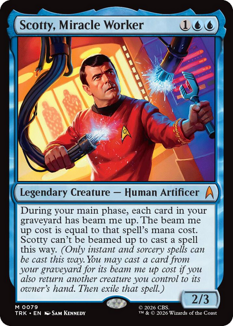 Scotty, Miracle Worker - Mythic Legendary Creature — Human Artificer card from Star Trek