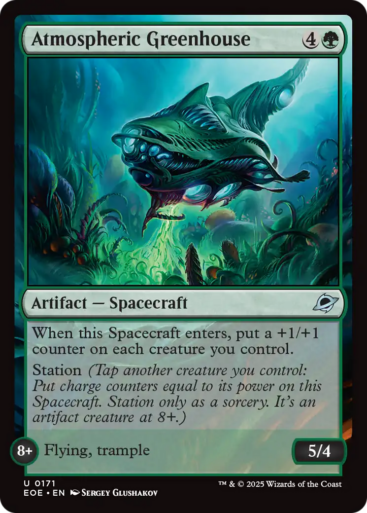 Atmospheric Greenhouse - Uncommon Artifact — Spacecraft card from Edge of Eternities