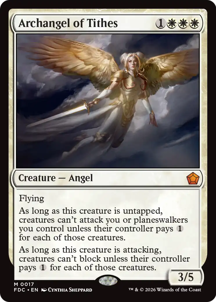 Archangel of Tithes - Mythic Creature — Angel card from Foundations Commander