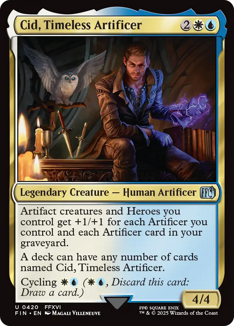 Cid, Timeless Artificer - Uncommon Legendary Creature — Human Artificer card from Final Fantasy