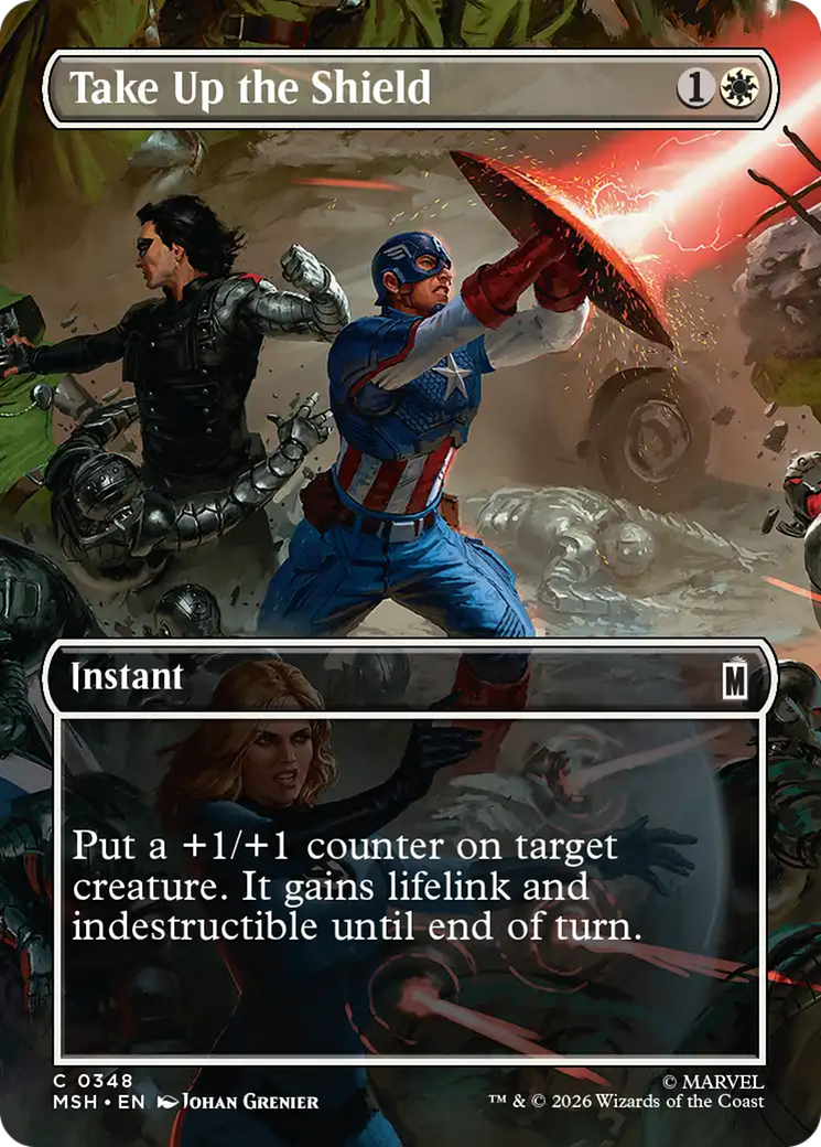 Take Up the Shield - Common Instant card from Marvel Super Heroes