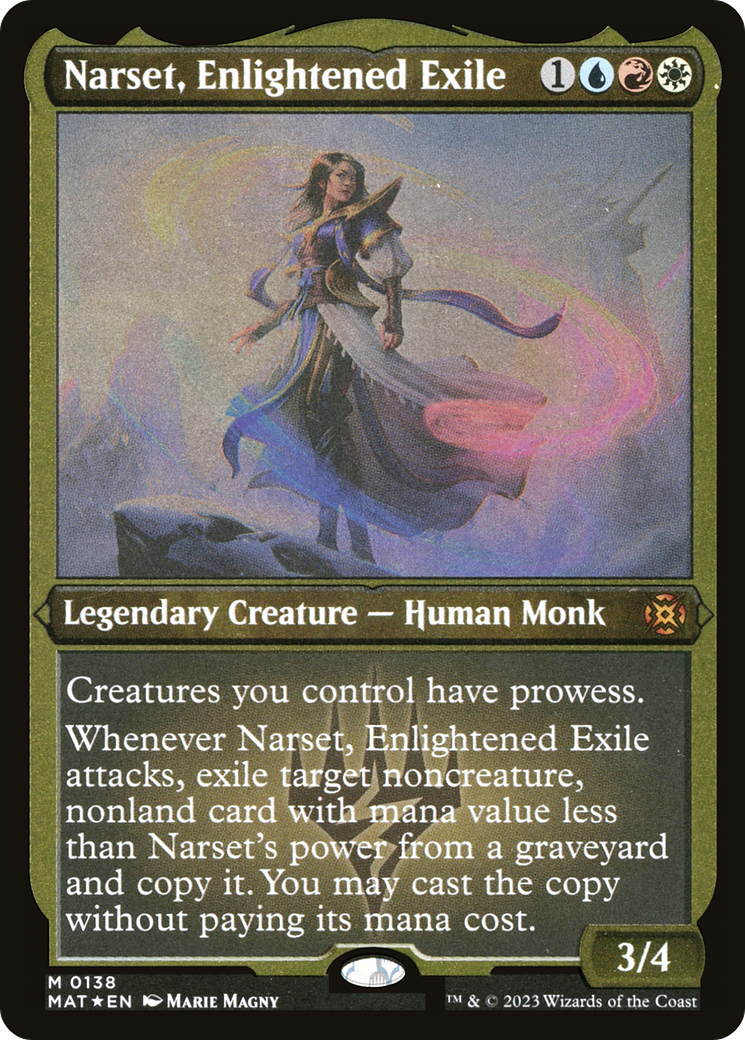 Narset, Enlightened Exile - Mythic Legendary Creature — Human Monk card from March of the Machine: The Aftermath
