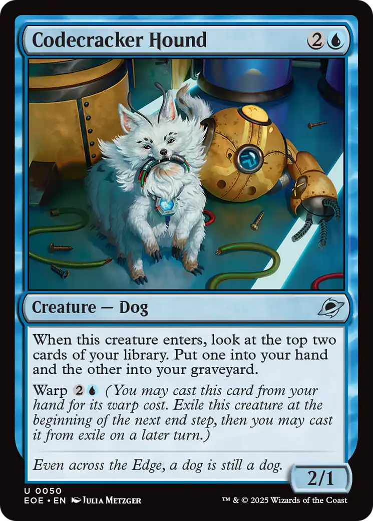 Codecracker Hound - Uncommon Creature — Dog card from Edge of Eternities