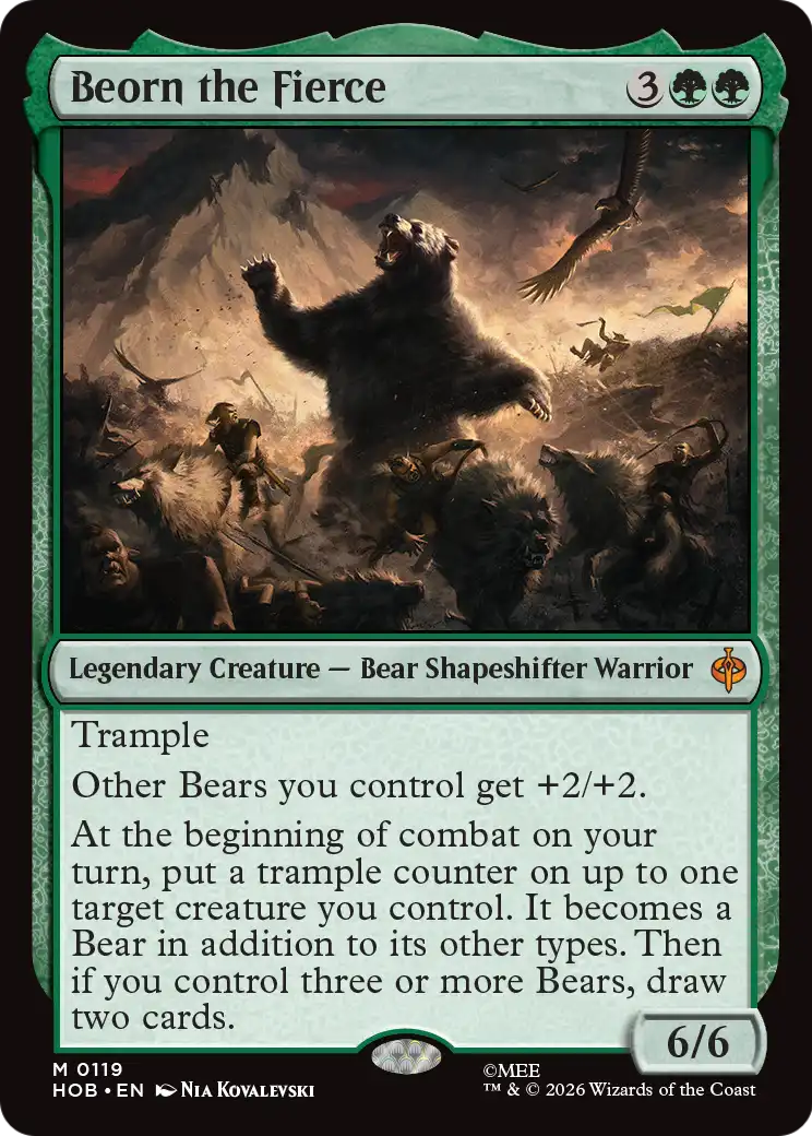 Beorn the Fierce - Mythic Legendary Creature — Bear Shapeshifter Warrior card from The Hobbit