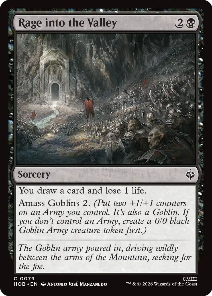 Rage into the Valley - Common Sorcery card from The Hobbit