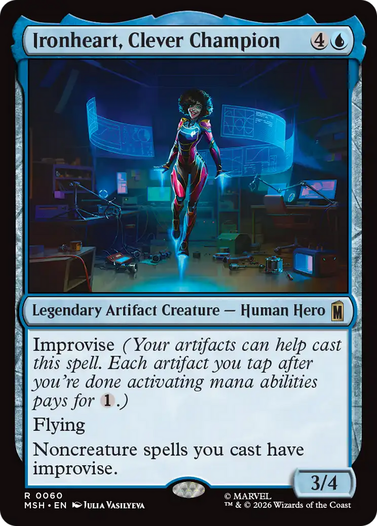 Ironheart, Clever Champion - Rare Legendary Artifact Creature — Human Hero card from Marvel Super Heroes