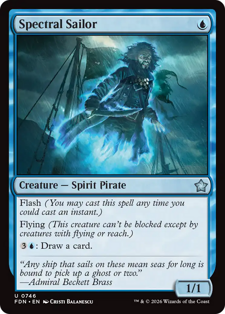 Spectral Sailor - Uncommon Creature — Spirit Pirate card from Foundations