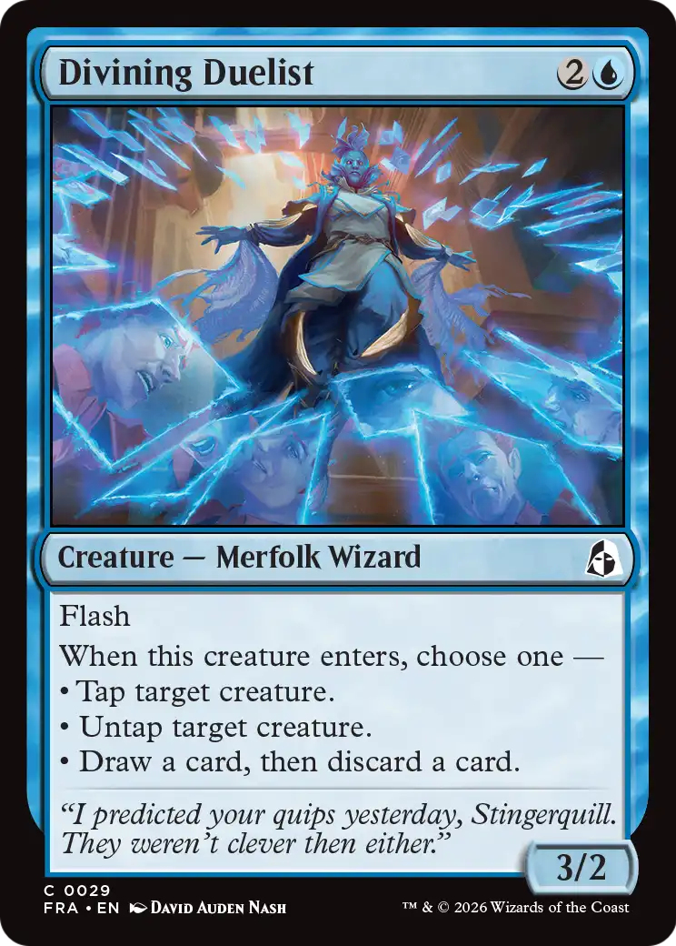 Divining Duelist - Common Creature — Merfolk Wizard card from Reality Fracture
