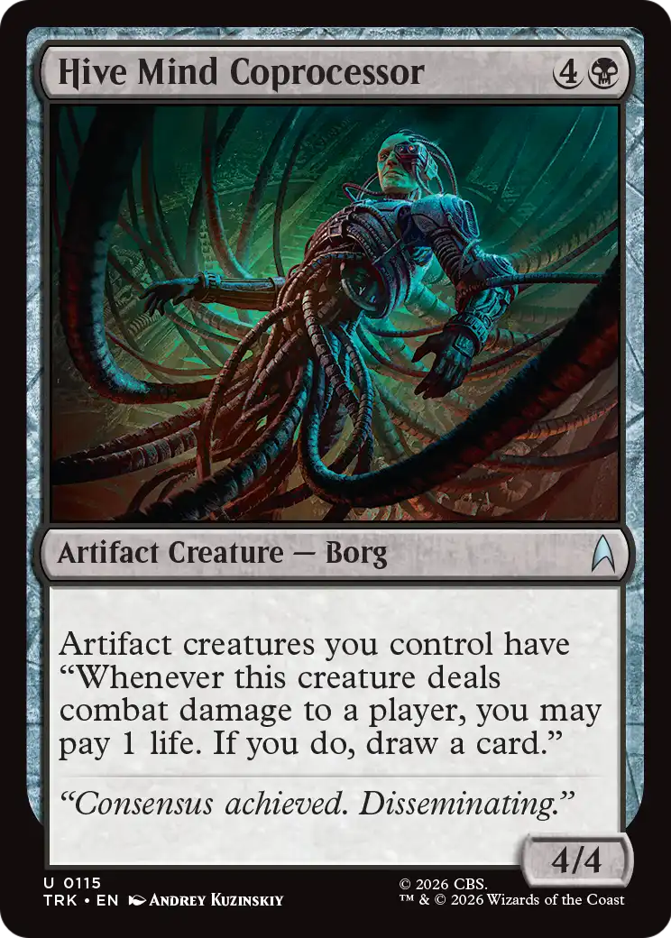 Hive Mind Coprocessor - Uncommon Artifact Creature — Borg card from Star Trek