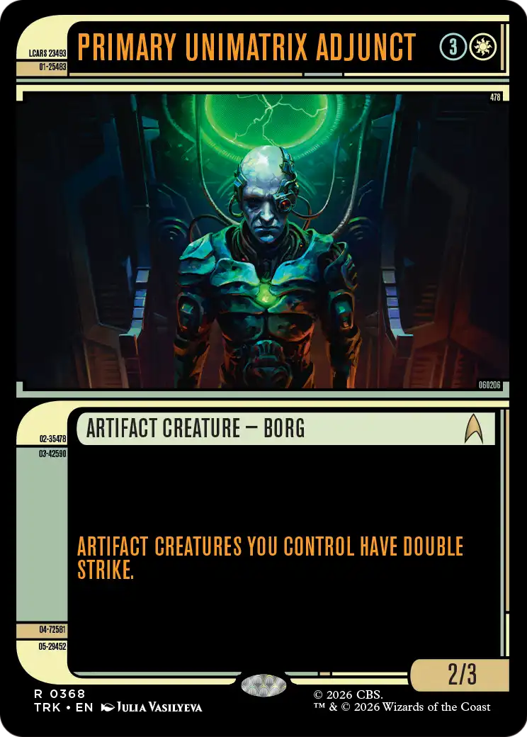 Primary Unimatrix Adjunct - Rare Artifact Creature — Borg card from Star Trek