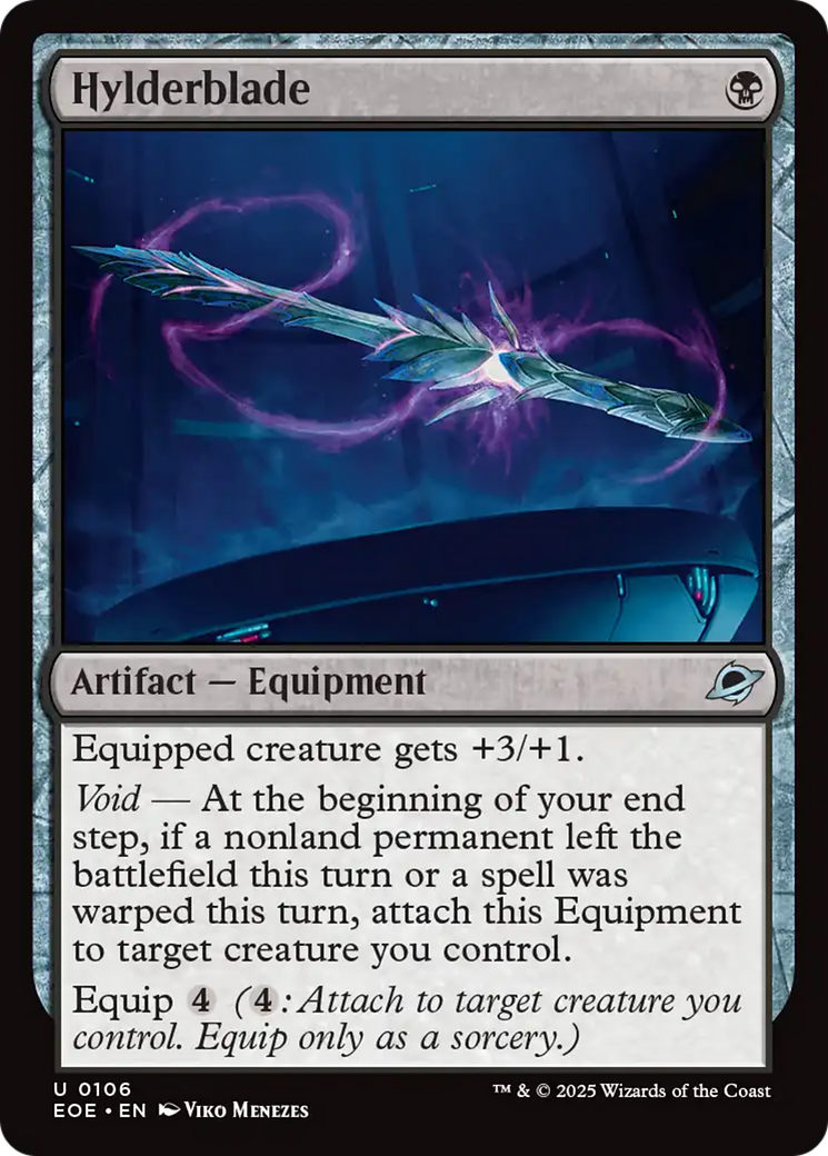 Hylderblade - Uncommon Artifact — Equipment card from Edge of Eternities