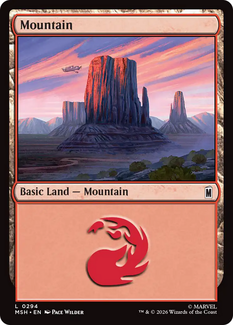 Mountain - Common Basic Land — Mountain card from Marvel Super Heroes