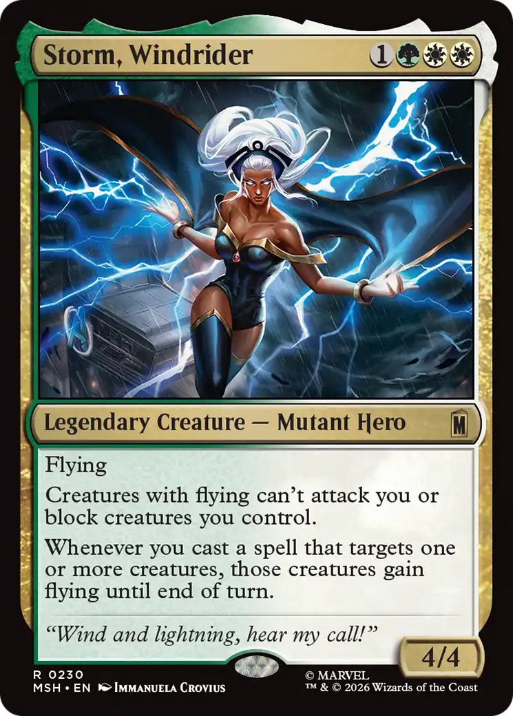 Storm, Windrider - Rare Legendary Creature — Mutant Hero card from Marvel Super Heroes