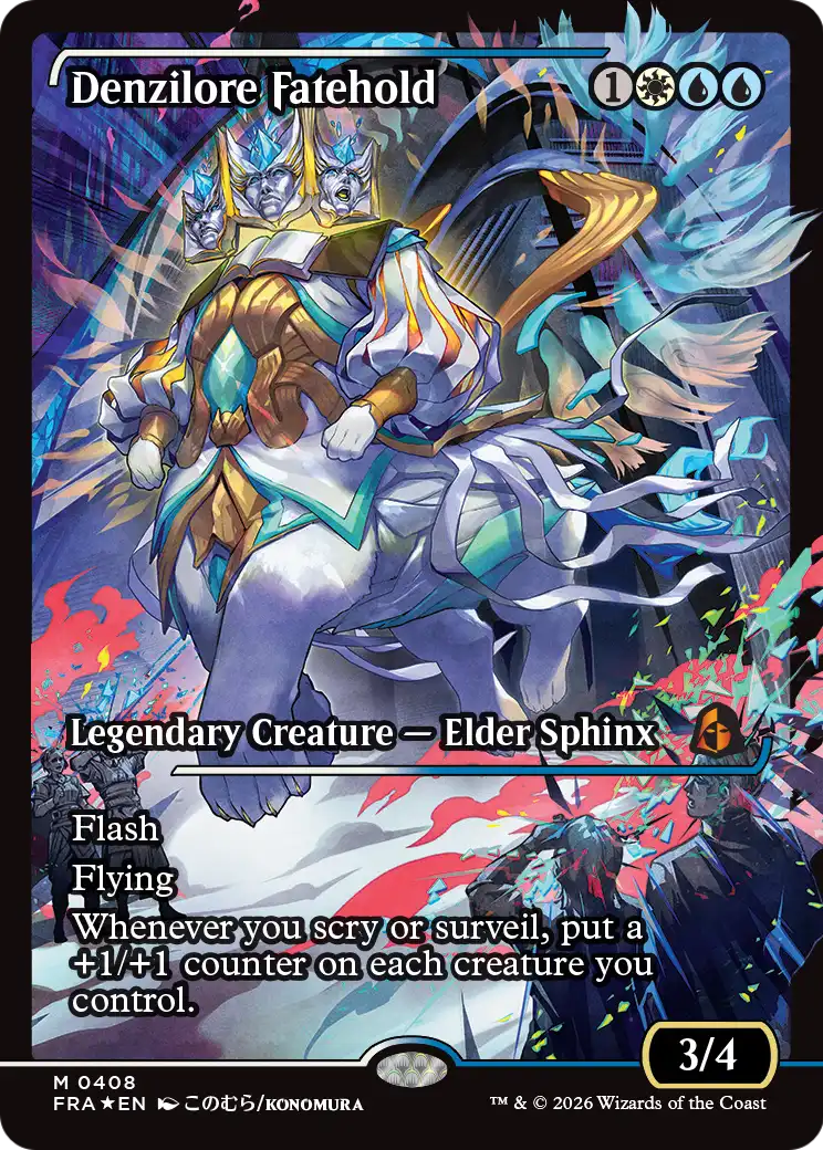 Denzilore Fatehold - Mythic Legendary Creature — Elder Sphinx card from Reality Fracture
