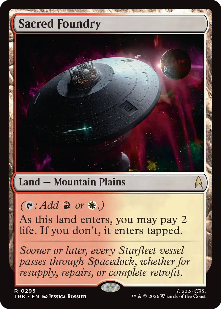Sacred Foundry - Rare Land — Mountain Plains card from Star Trek