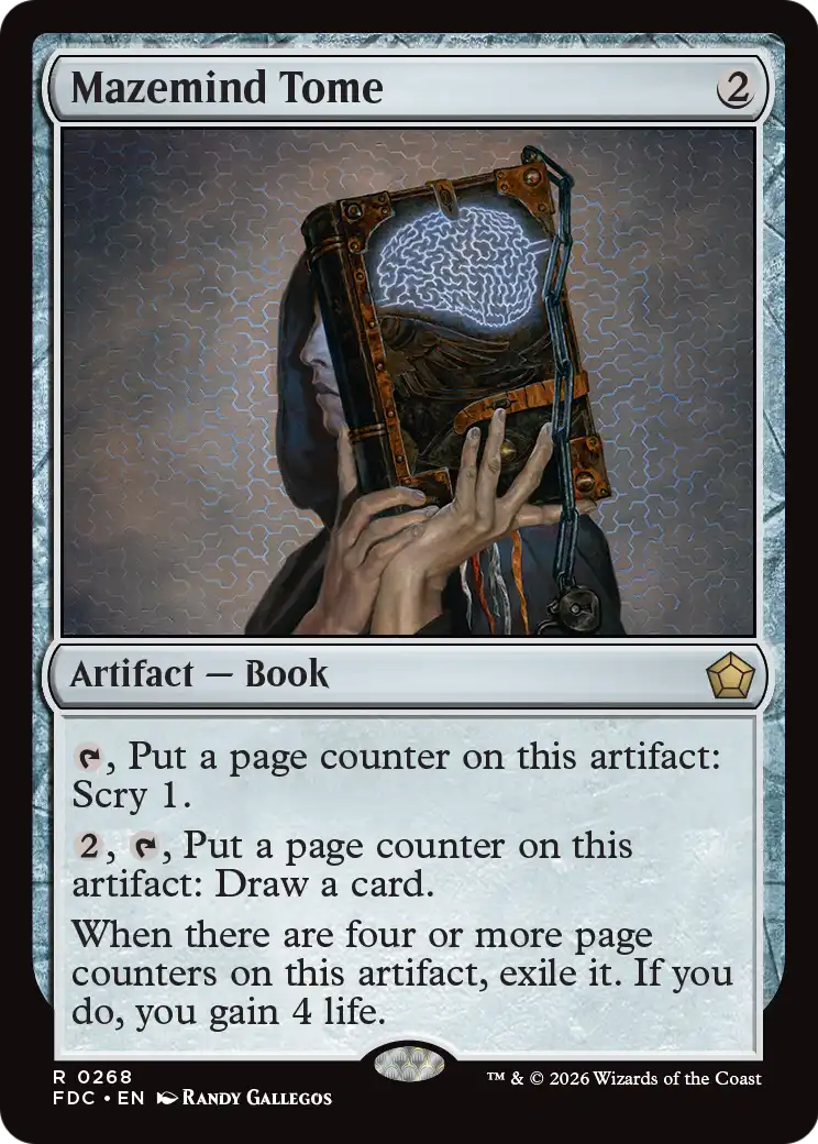 Mazemind Tome - Rare Artifact — Book card from Foundations Commander