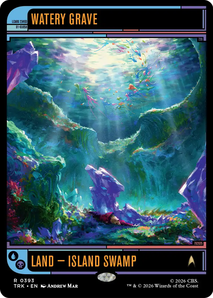 Watery Grave - Rare Land — Island Swamp card from Star Trek