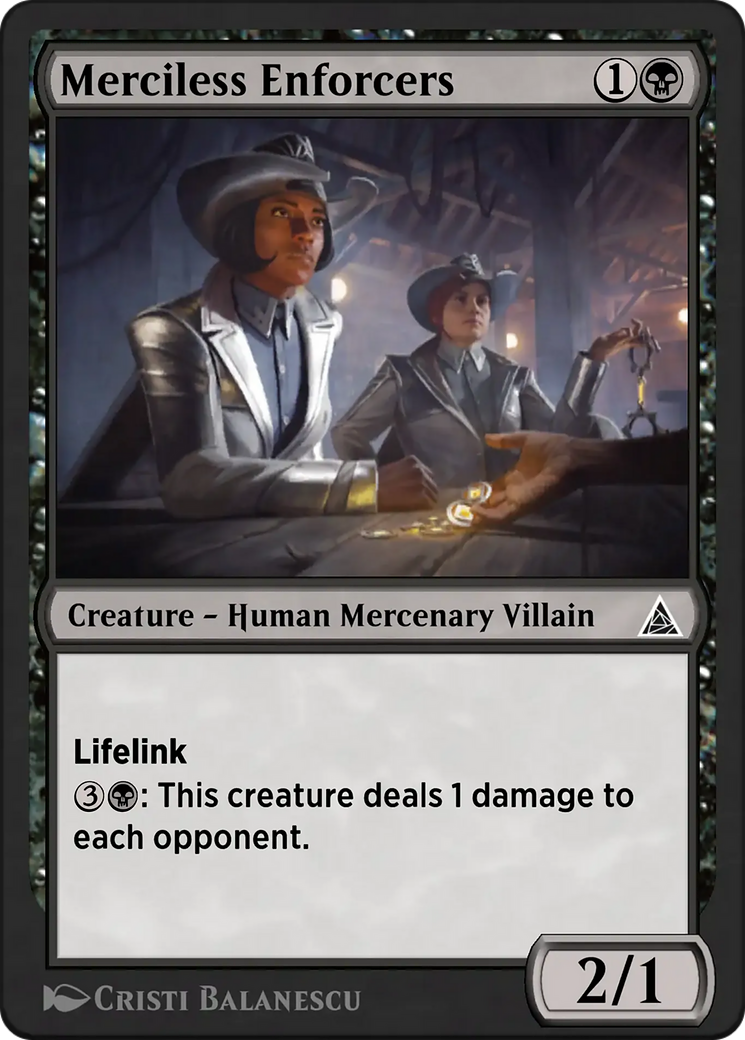 Merciless Enforcers - Common Creature — Human Mercenary Villain card from Through the Omenpaths