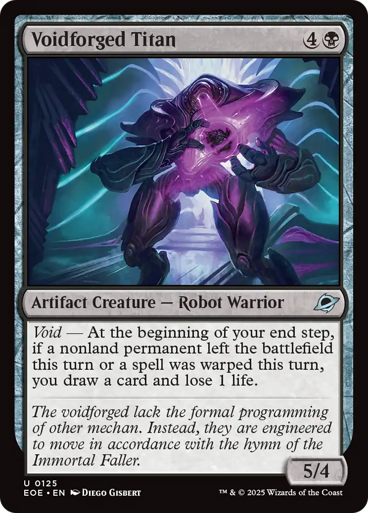 Voidforged Titan - Uncommon Artifact Creature — Robot Warrior card from Edge of Eternities