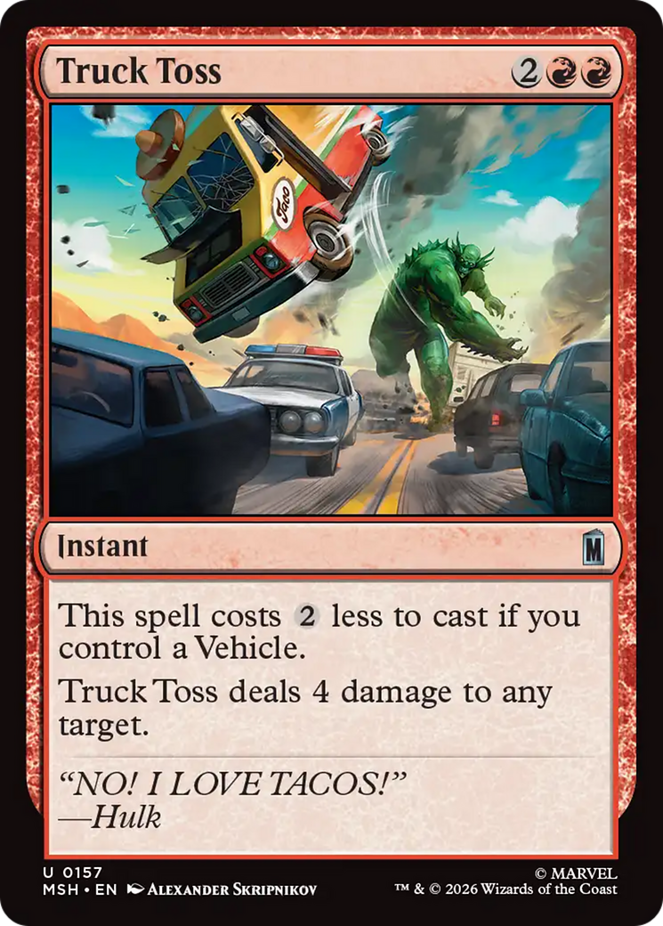 Truck Toss - Uncommon Instant card from Marvel Super Heroes