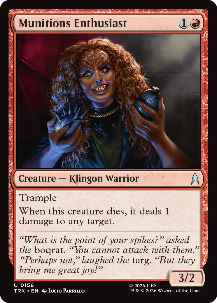 Munitions Enthusiast - Uncommon Creature — Klingon Warrior card from Star Trek