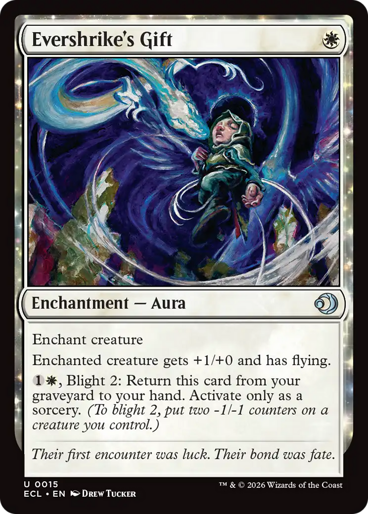Evershrike's Gift - Uncommon Enchantment — Aura card from Lorwyn Eclipsed