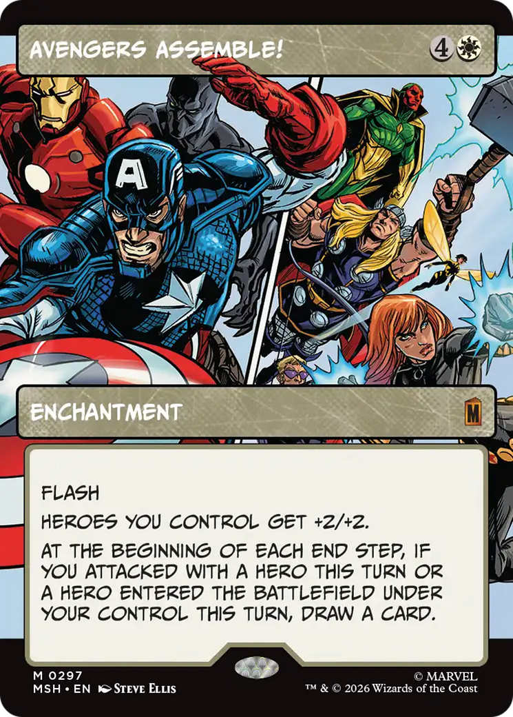 Avengers Assemble! - Mythic Enchantment card from Marvel Super Heroes