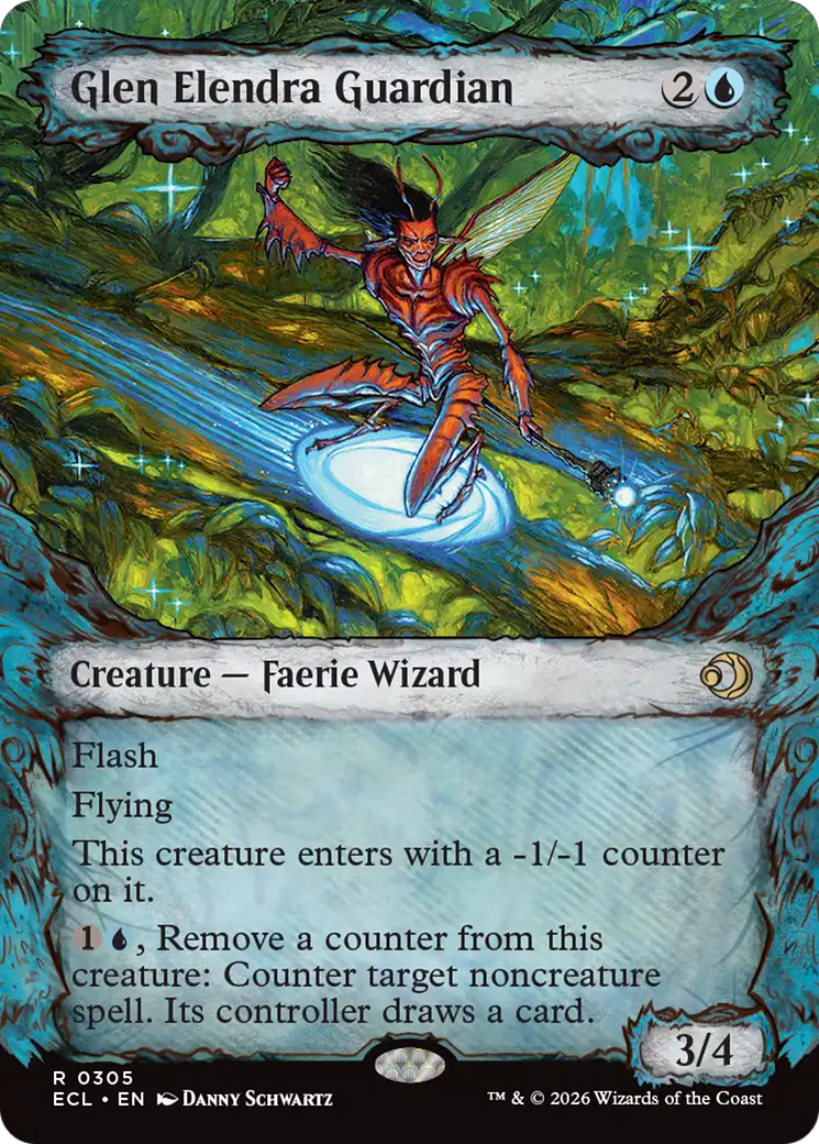 Glen Elendra Guardian - Rare Creature — Faerie Wizard card from Lorwyn Eclipsed