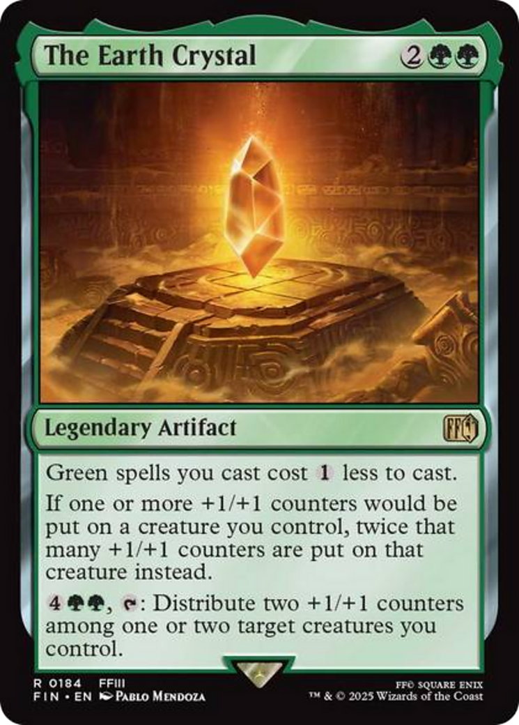 The Earth Crystal - Rare Legendary Artifact card from Final Fantasy