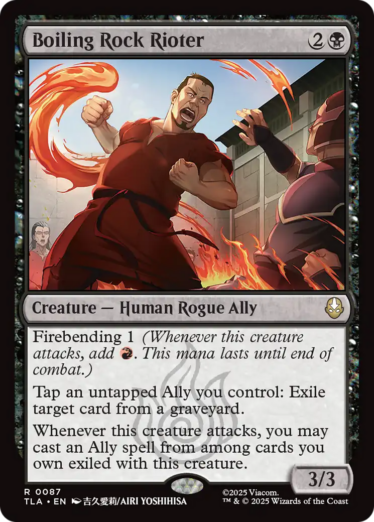 Boiling Rock Rioter - Rare Creature — Human Rogue Ally card from Avatar: The Last Airbender