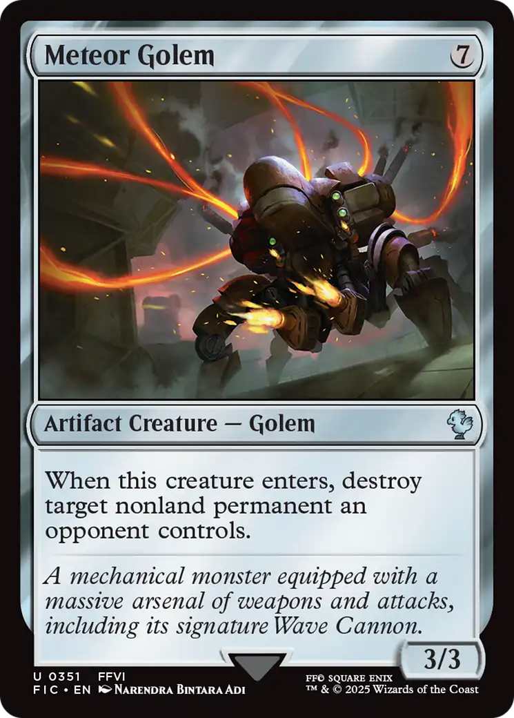 Meteor Golem - Uncommon Artifact Creature — Golem card from Final Fantasy Commander