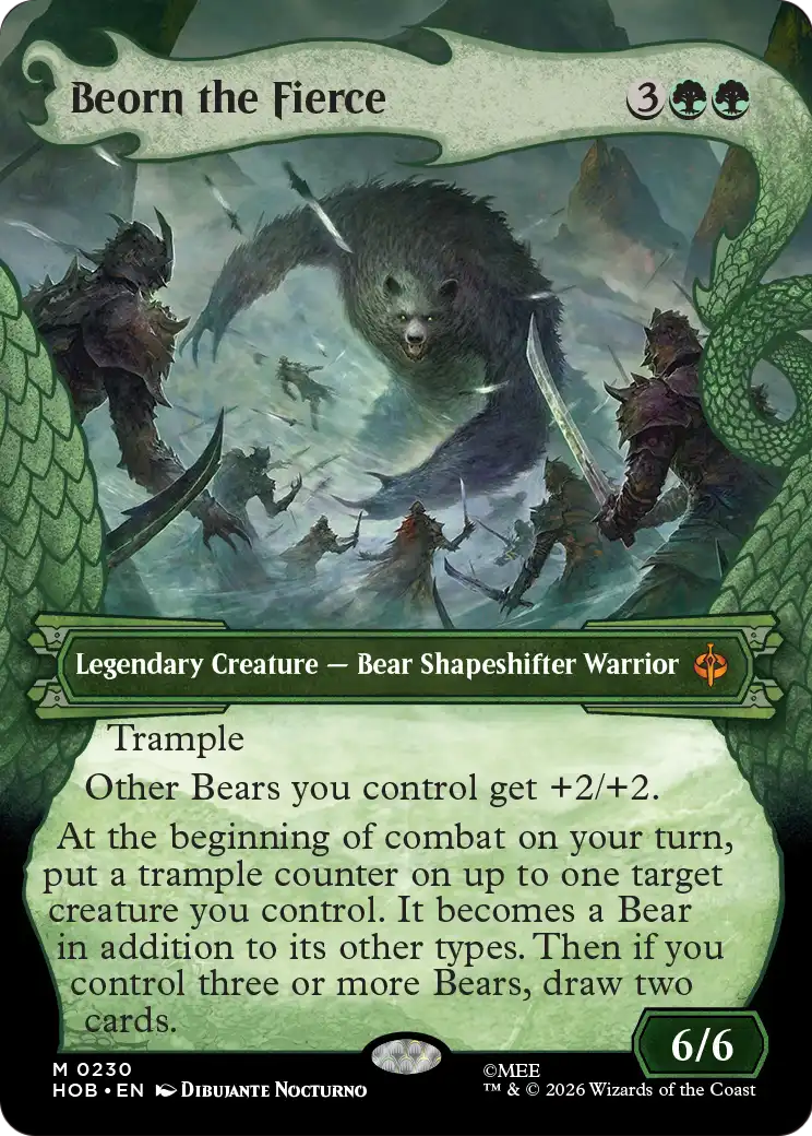 Beorn the Fierce - Mythic Legendary Creature — Bear Shapeshifter Warrior card from The Hobbit