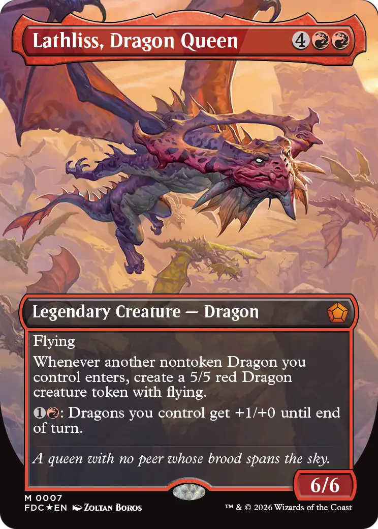 Lathliss, Dragon Queen - Mythic Legendary Creature — Dragon card from Foundations Commander