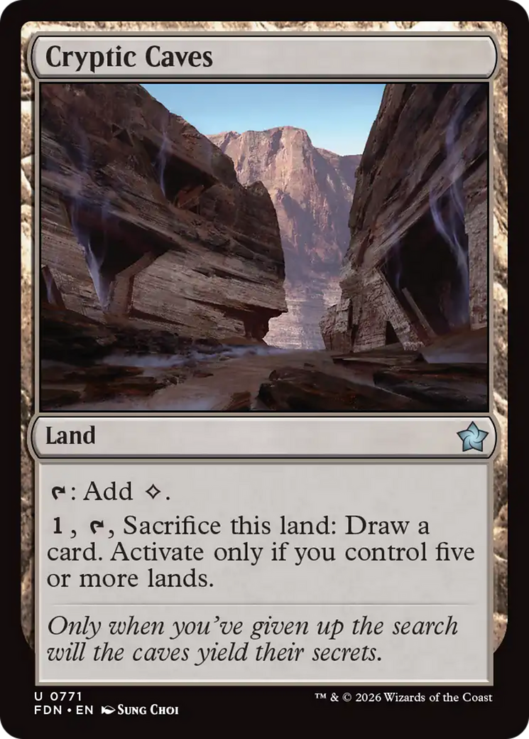 Cryptic Caves - Uncommon Land card from Foundations