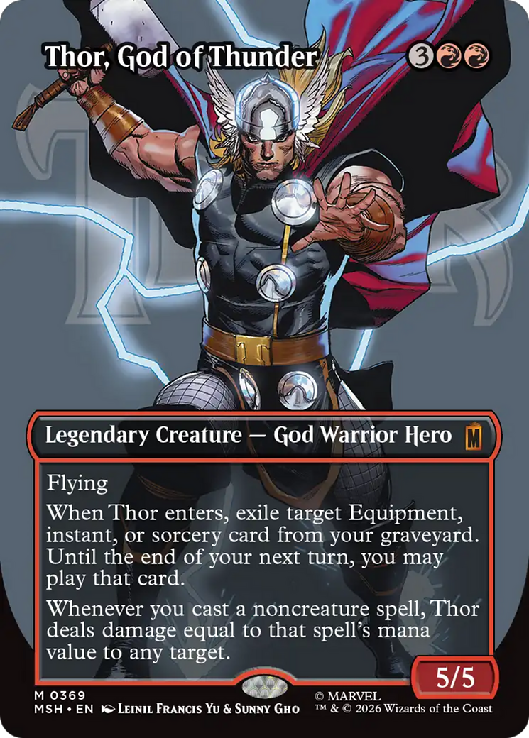 Thor, God of Thunder - Mythic Legendary Creature — God Warrior Hero card from Marvel Super Heroes