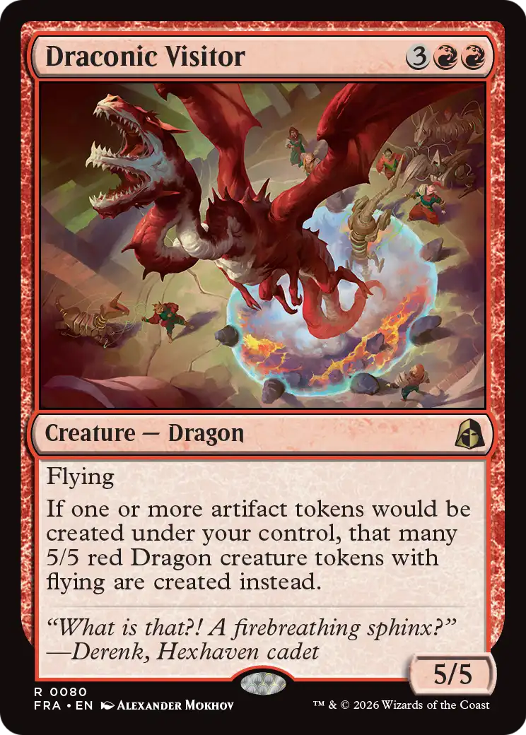 Draconic Visitor - Rare Creature — Dragon card from Reality Fracture