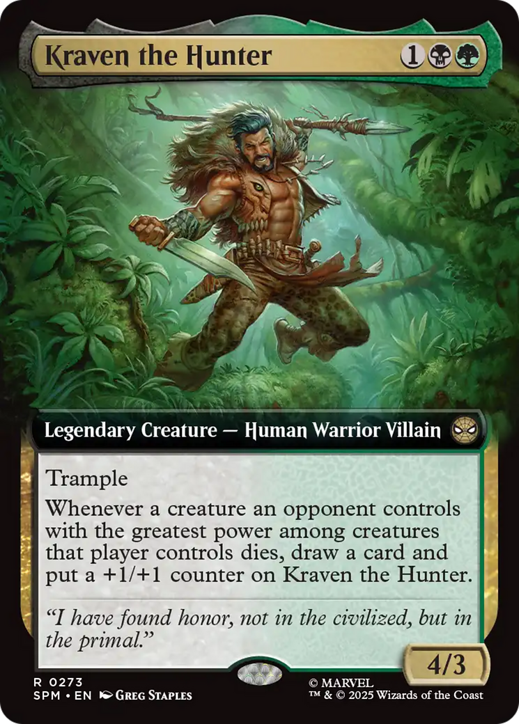 Kraven the Hunter - Rare Legendary Creature — Human Warrior Villain card from Marvel's Spider-Man